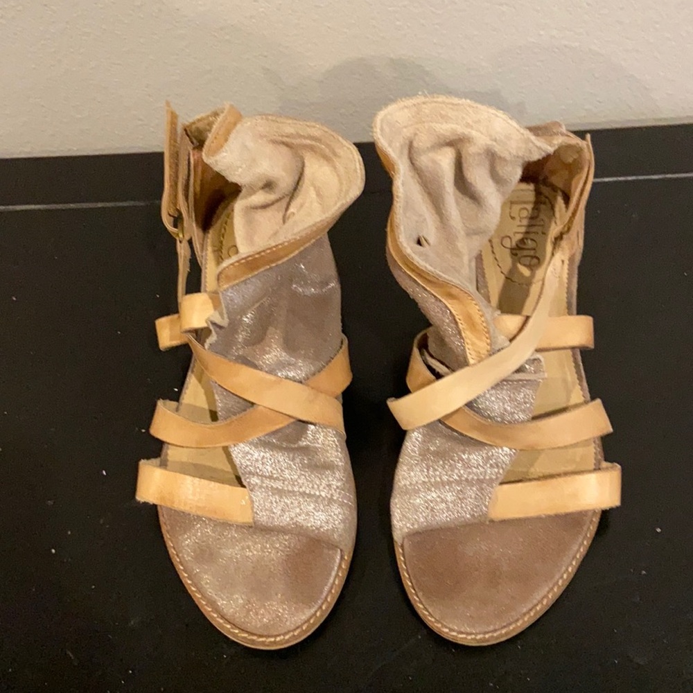 Tan and Silver Gladiator Sandal
